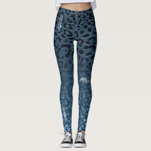 Leggings Empreinte de léopard déchiré par Digitals bleu de
