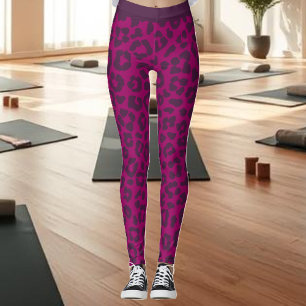 Leggings Empreinte de léopard-Magenta