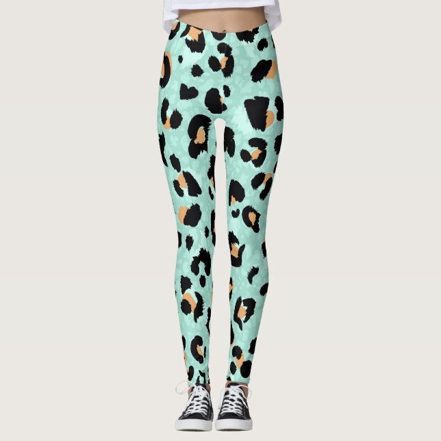 Leggings Empreinte de léopard, motif animal (Devant)