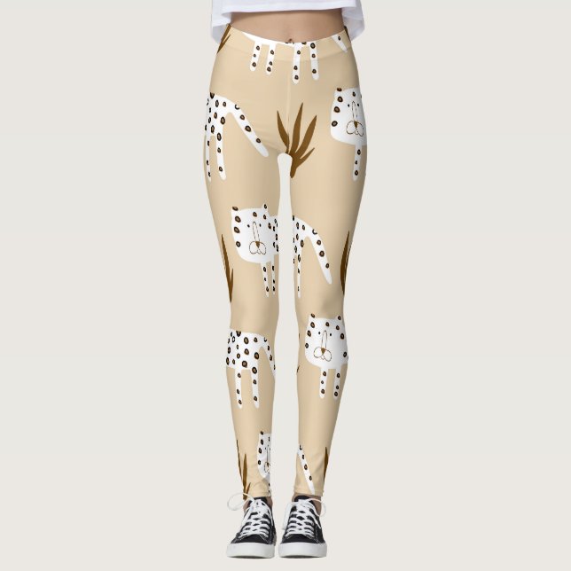 Leggings Empreinte de léopard : Motif intemporel. (Devant)