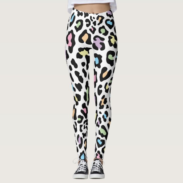 Leggings Empreinte de léopard multicolore (Devant)