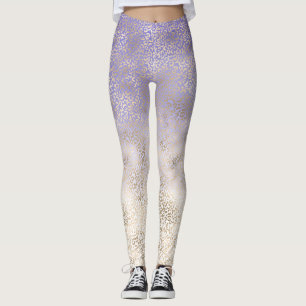 Leggings Empreinte de léopard Ombre d'or violet