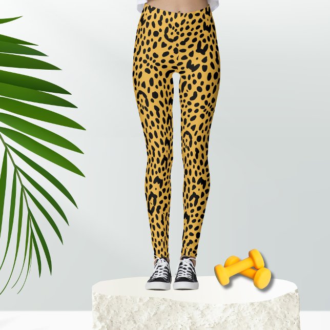 Leggings empreinte de léopard Safari Jaune des années 80 (Créateur téléchargé)
