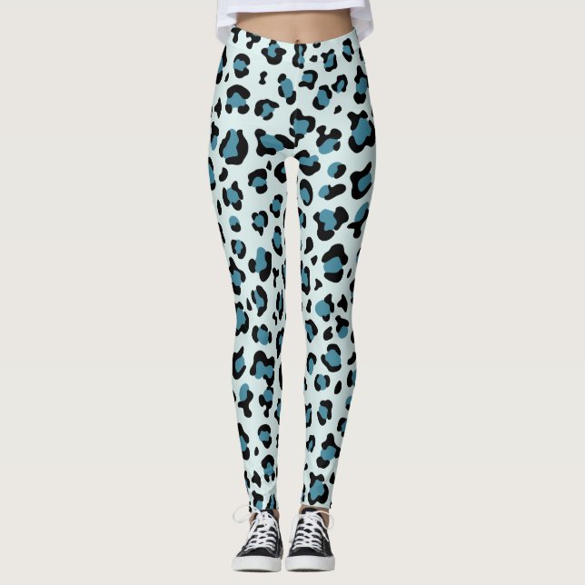 Leggings Empreinte de léopard, Spots de léopard, Leopard bl (Devant)
