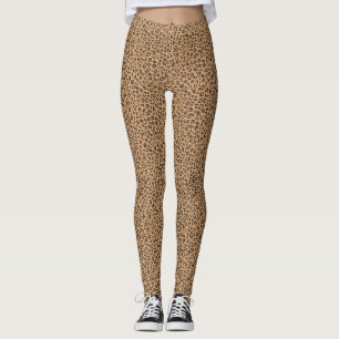Leggings Empreinte de léopard tendance à Toffee Brown