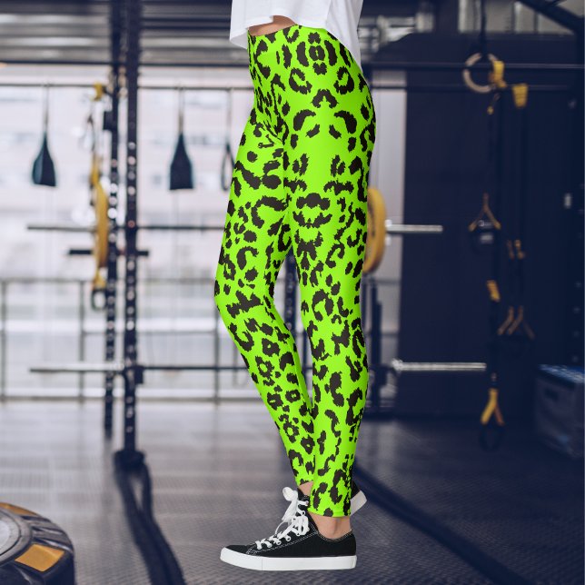 Leggings Empreinte de léopard vert clair | Tiger (Créateur téléchargé)