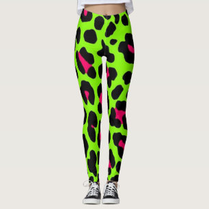Leggings Empreinte de léopard vert de Neon