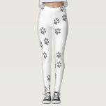 Leggings Empreinte de patte<br><div class="desc">empreintes de pattes d'argent sur leggings pour chaque amoureux des chiens</div>
