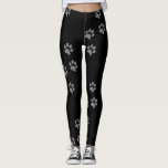 Leggings Empreinte de patte<br><div class="desc">empreintes de pattes d'argent sur leggings pour chaque amoureux des chiens</div>