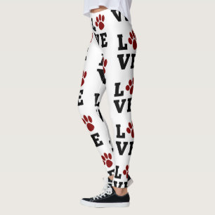 Leggings Empreinte de patte d'amour Amoureux des chiens