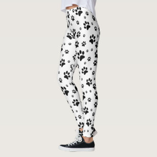 Leggings Empreinte de patte noir et blanc très sympa