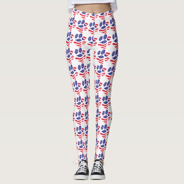 Leggings Empreinte de patte patriotique (Devant)