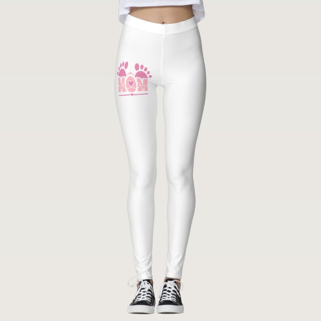 Leggings Empreinte de pied de MAMAN cœur (Devant)