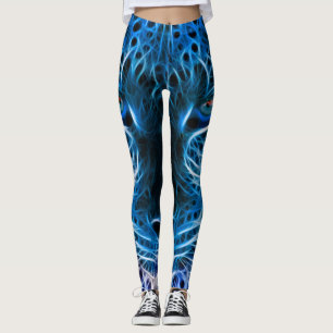 Leggings Empreintes de léopard bleu néon et pantal