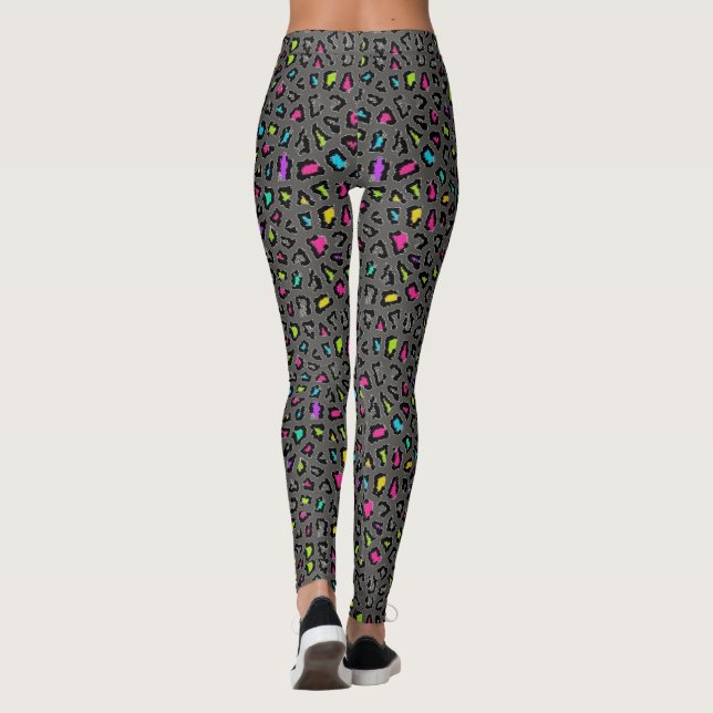 Leggings Empreintes de léopard colorés (Dos)