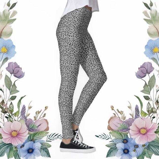 Leggings Empreintes de léopard noirs et blancs (Créateur téléchargé)