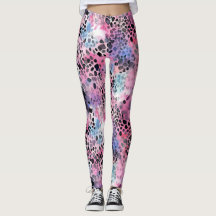 Leggings Empreintes de léopard roses