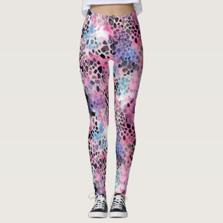 Leggings Empreintes de léopard roses