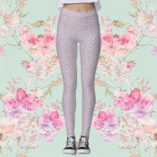 Leggings Empreintes de léopard roses et gris
