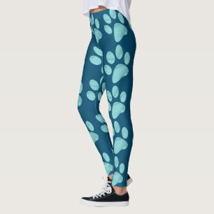 Leggings Empreintes de patte bleu fumé
