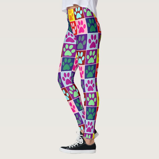 Leggings Empreintes de pattes carrées (Gauche)