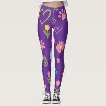 Leggings Empreintes de pattes floraux