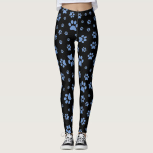 Leggings Empreintes de pattes noires et bleues Dames Yoga P