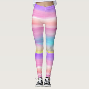 Leggings en aquarelle arc-en-ciel