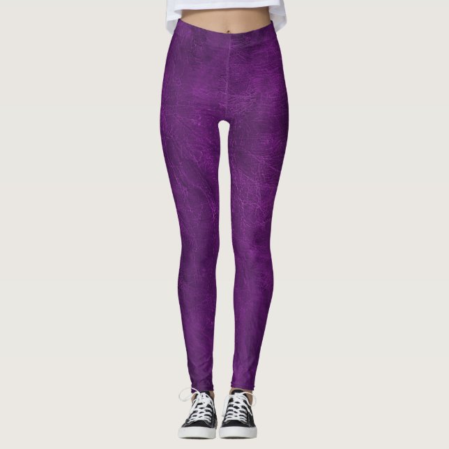 Leggings en cuir de Magenta rose (Devant)