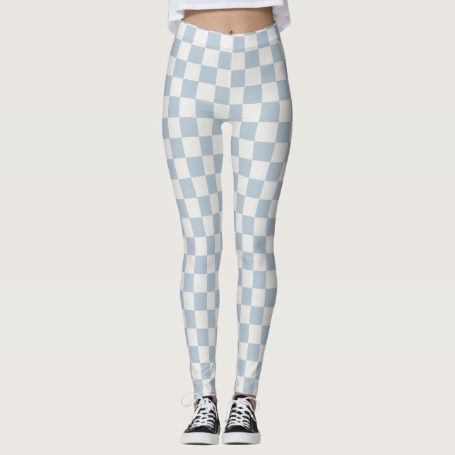 Leggings en damier Bleu Bébé - Soft & Stylish (Devant)