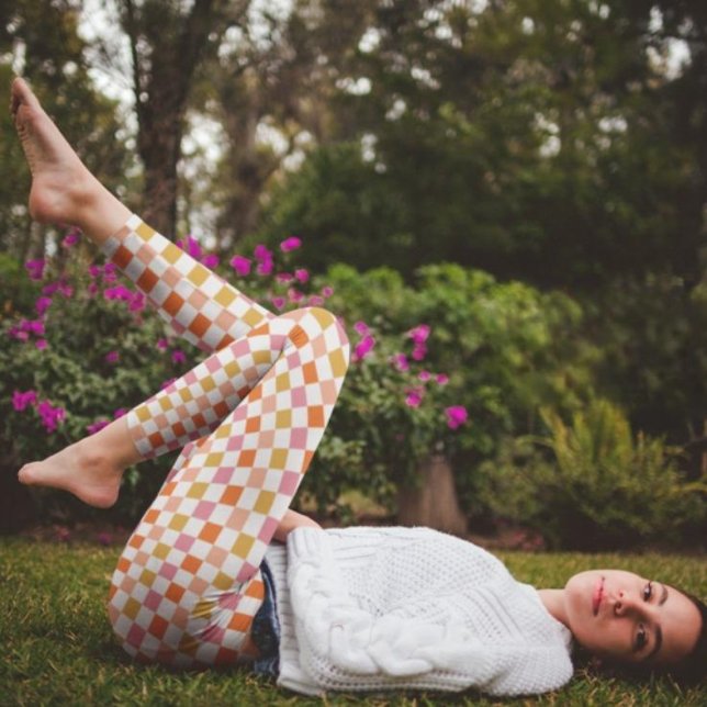 Leggings en damier urbain rétro chic (Créateur téléchargé)