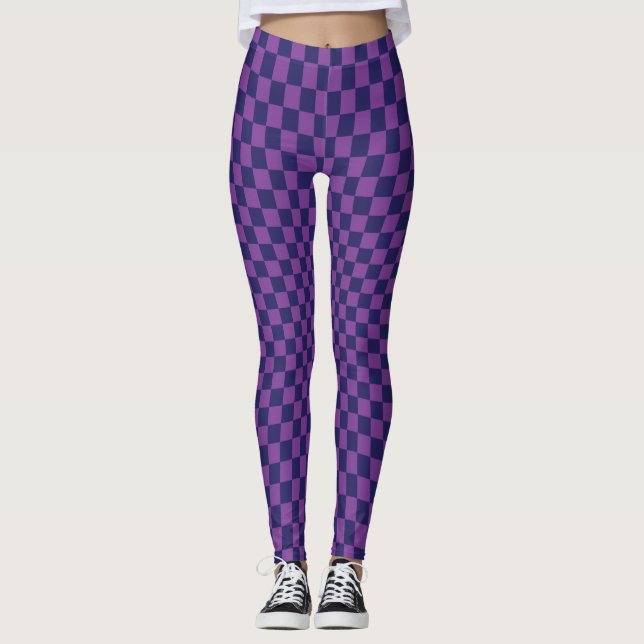 Leggings en damier violet (Devant)