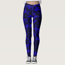 Leggings en dentelle élégante bleu et noir marine