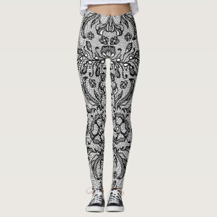 Leggings en dentelle noire