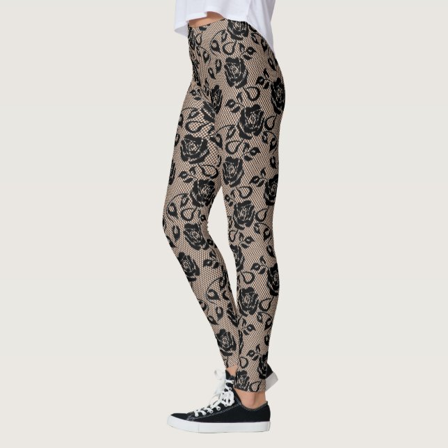Leggings en dentelle noire Faux (Gauche)