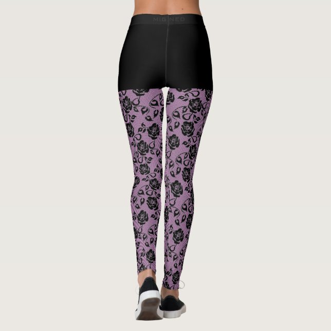 Leggings en dentelle noire Faux - Choisir la coule (Dos)