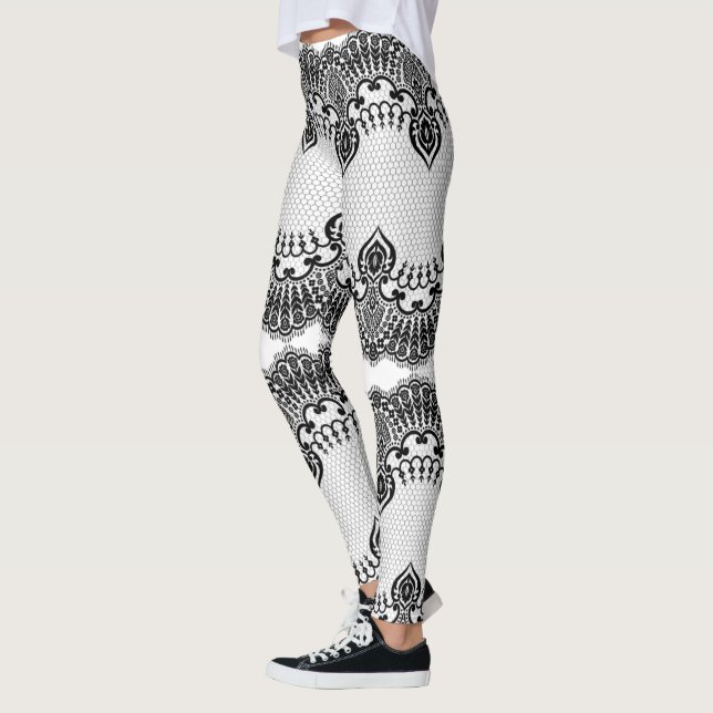 Leggings en dentelle noire Faux - Choisir la coule (Gauche)