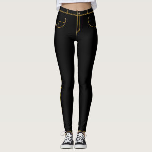 Leggings en faux denim noir
