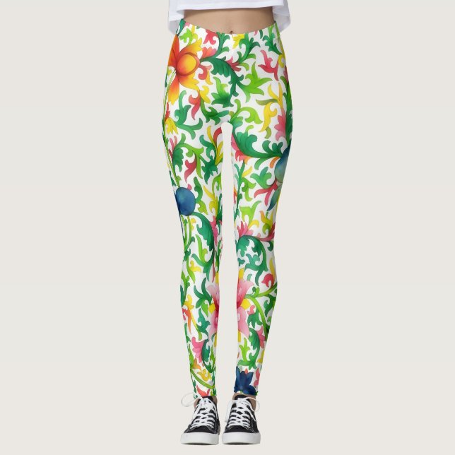 Leggings en filigrane et fleurs de style vintage (Devant)