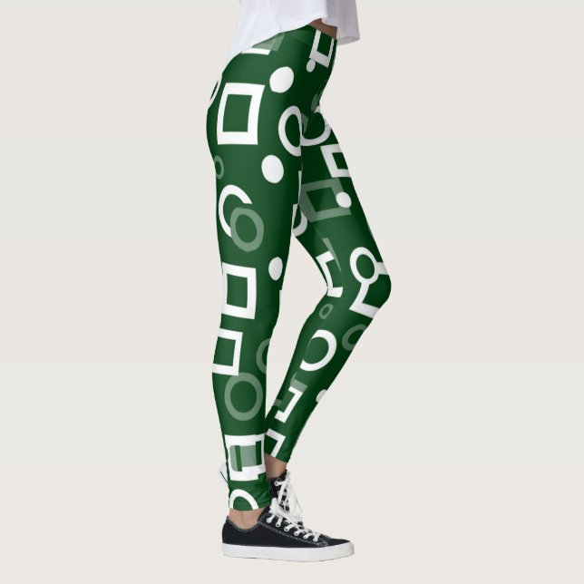 Leggings en forme de diamant blanc vert (Droite)