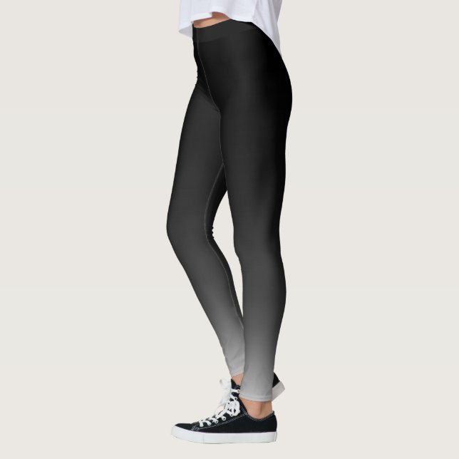 Leggings En grande partie le noir au gradient gris d'Ombre (Gauche)