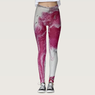 Leggings en marbre rose
