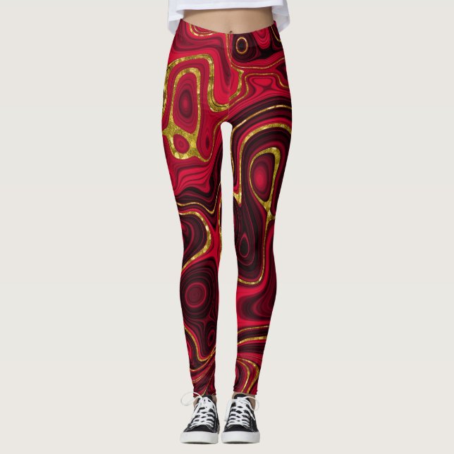 leggings en marbre rouge (Devant)