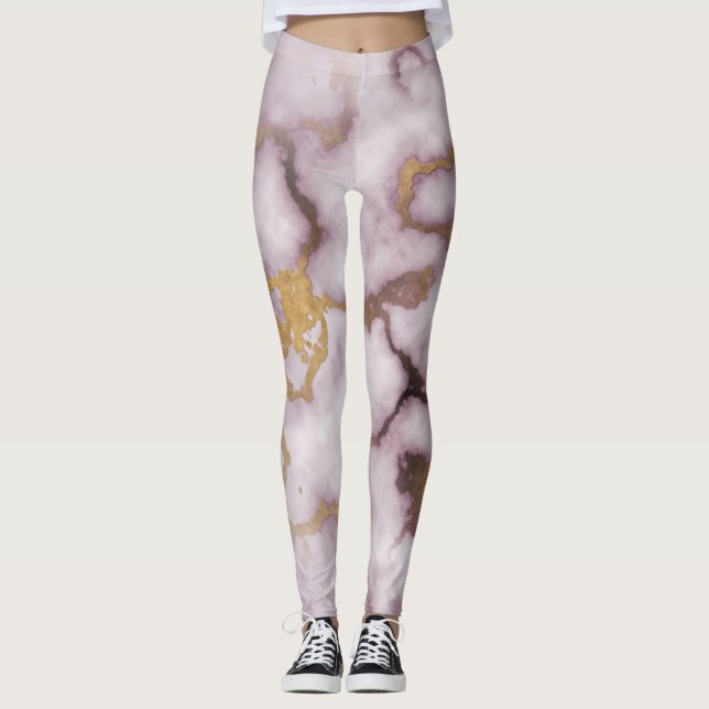 Leggings en marbre Veine Dorée  Aura Rose  (Devant)