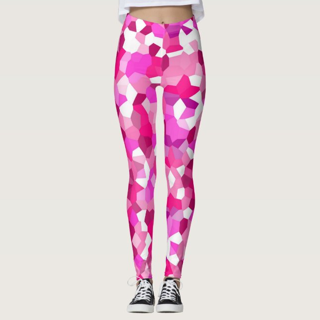 Leggings en mosaïque rose (Devant)