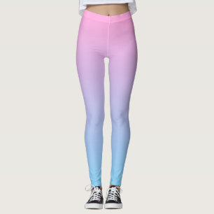 Leggings En pastel pâlissez - le gradient rose et bleu