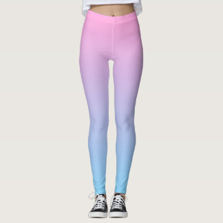 Leggings En pastel pâlissez - le gradient rose et bleu