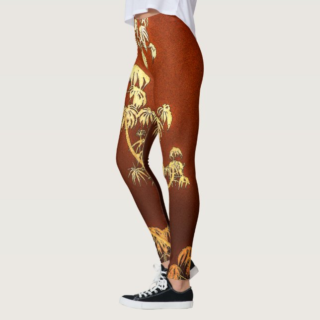 Leggings en silhouette de l'arbre tropical (Gauche)