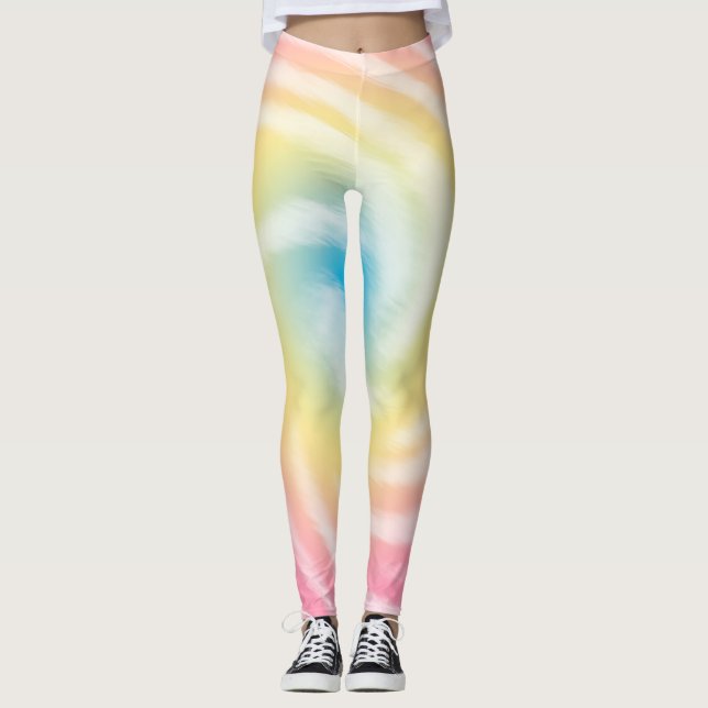 Leggings en teinture rose jaune et bleu (Devant)