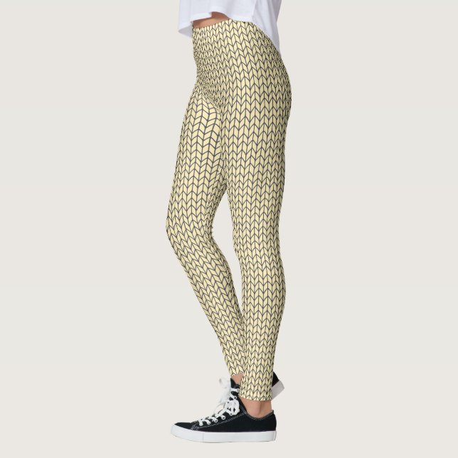 Leggings en tricot BLACK CREAM (Gauche)